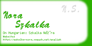 nora szkalka business card